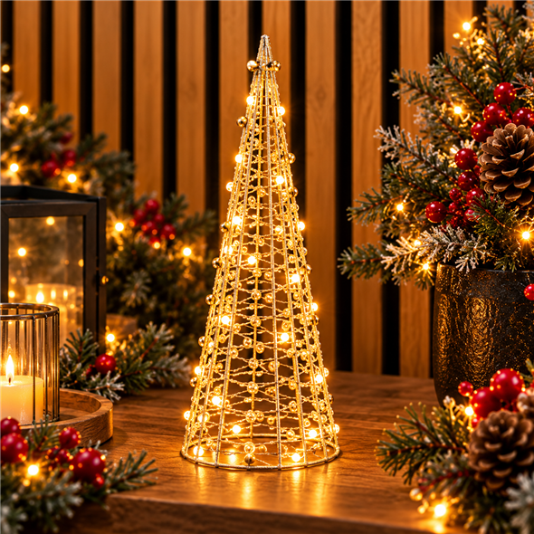 LED juletræ guld 40 cm
